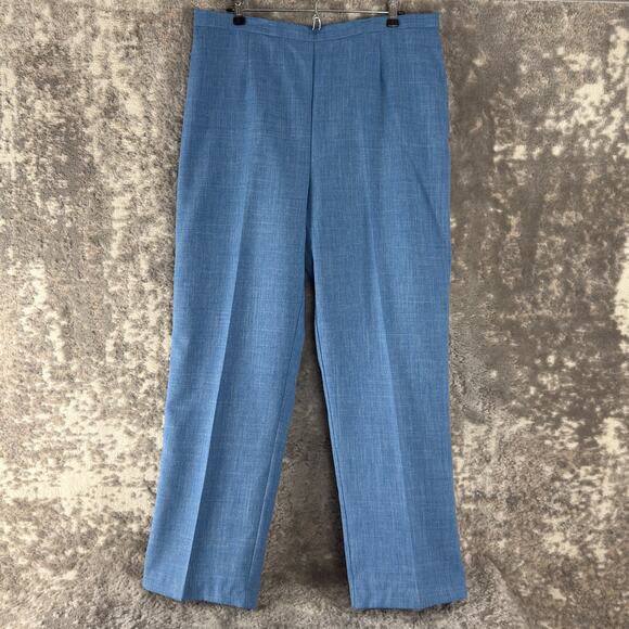 Sag Harbor Plus Size 18 Elastic Waist Flat Front Straight Leg Pants Blue Zip - Picture 1 of 11